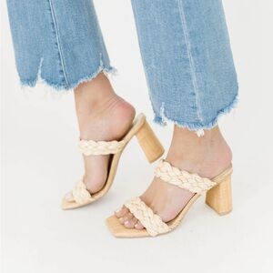 Dolce Vita Paily Raffia Heels in Vanilla